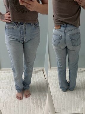 Vintage Levis 501 Jeans Light Faded Blue 25